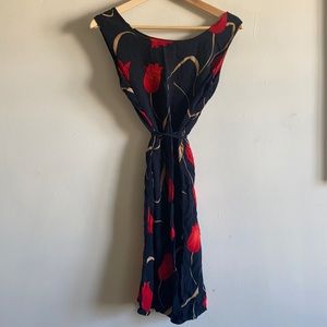 VTG flower pattern dress 🌹 black and red